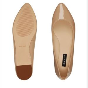 Nine West Speakup Almond Toe Flats, Light Natural Patent